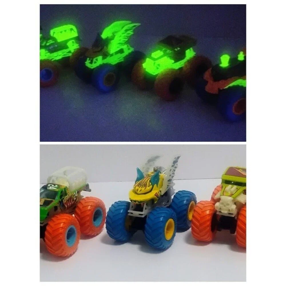 MATTEL HOT WHEELS MONSTER TRUCKS GLOW IN THE DARK LOT HAUL Y’ALL DARK BATTITUDE